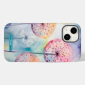 Waterverf dromerige paardenbloemen gepersonaliseer Case-Mate iPhone case (Achterkant (horizontaal))