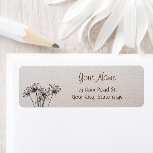 Waterverf droogbloemen etiket (Insitu)