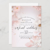 Waterverf droom: Blush Pink Daisies Virtual Weddi Kaart (Voorkant / Achterkant)