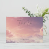Waterverf Droomrijke Zonsondergang Wolk 9 Bedankkaart (Staand voorkant)