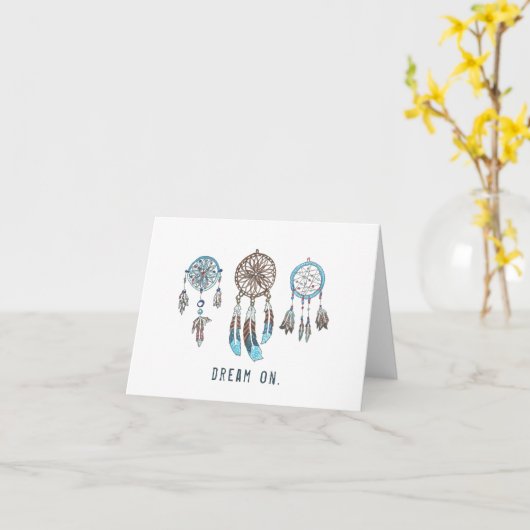 Waterverf droomvangers aanmoediging kaart (Gele Bloem)