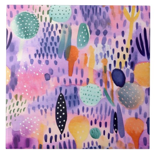 Waterverf droomwereld tegeltje (Voorkant)