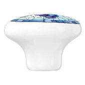 Waterverf Druiven Glas in lood Blauw Paarse Groen Keramische Knop (Zijkant)