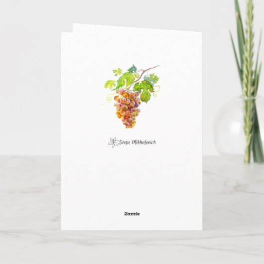 Waterverf druiven. Kunst Kaart (Achterkant)