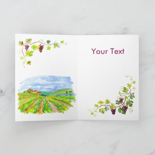 Waterverf druiven. Kunst Kaart (Binnen)