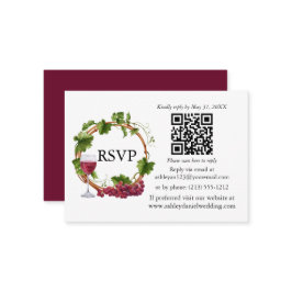 Waterverf druiven met baarmoederhals QR RSVP Informatiekaartje