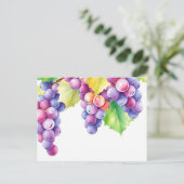 Waterverf druiven op een witte achtergrond briefkaart (Staand voorkant)