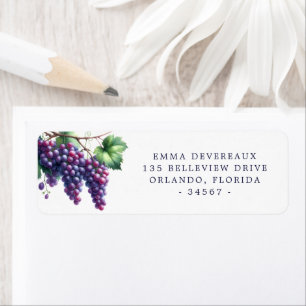 Waterverf druiven retourneren adreslabel etiket
