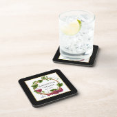 Waterverf Druiven Wijn Cellar Gold Black Bier Onderzetter (Rechterzijde)