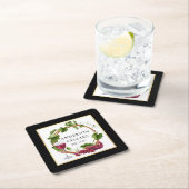 Waterverf Druiven Wijn Cellar Gold Black Kartonnen Onderzetters (Insitu)