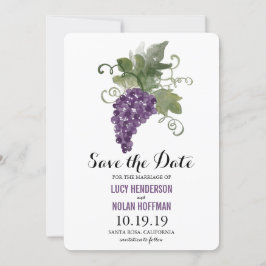 Waterverf druiven wijngaarden Wijntuin Opslaan dat Save The Date