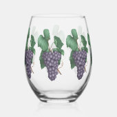 Waterverf druiven wijnglas zonder voet (Voorkant)