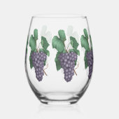 Waterverf druiven wijnglas zonder voet (Achterkant)