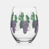 Waterverf druiven wijnglas zonder voet (Links)