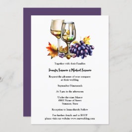 Waterverf druiven wijnglazen wijngaard wijngaard kaart