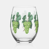 Waterverf druiven witte wijn wijnglas zonder voet (Achterkant)