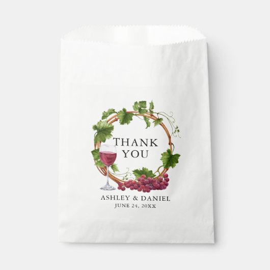 Waterverf druiven Wreath Weddenschap Hartelijk dan Bedankzakje (Voorkant)