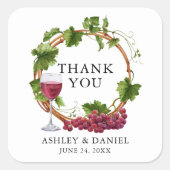 Waterverf druiven Wreath Weddenschap Hartelijk dan Vierkante Sticker (Voorkant)