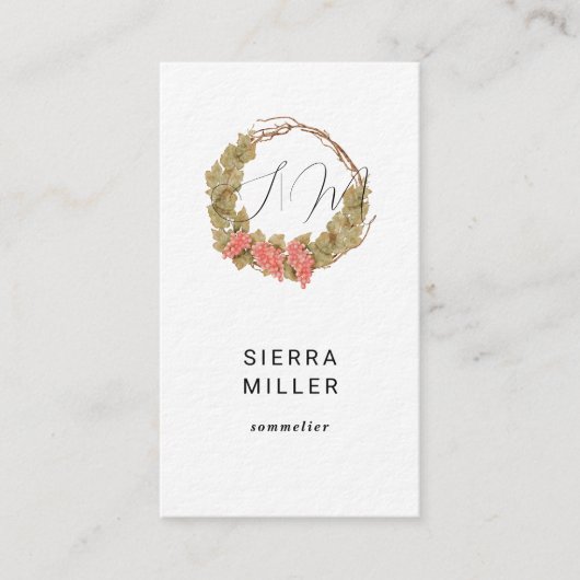 Waterverf druivenmoer met makreel visitekaartje (Voorkant)