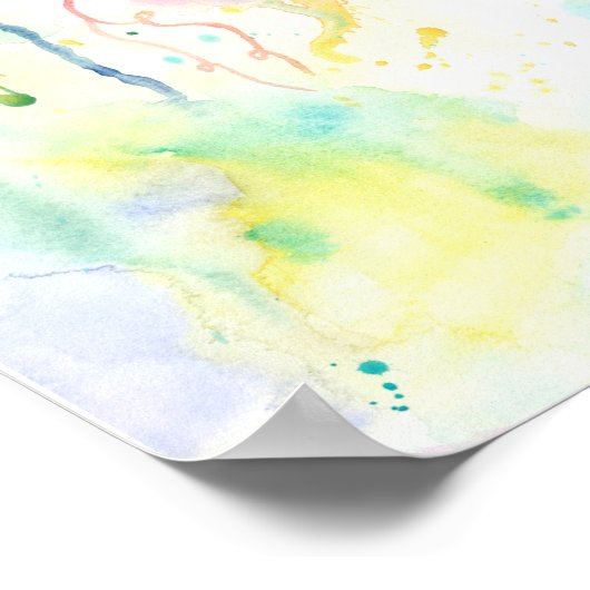 Waterverf druivenwijn poster (Hoek)