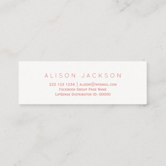 Waterverf druppelroze productverdeler mini visitekaartje (Achterkant)