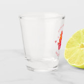 Waterverf dubbel geluk florale Chinese bruiloft Shot Glas (Links)