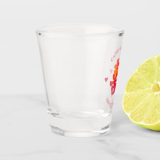 Waterverf dubbel geluk florale Chinese bruiloft Shot Glas (Links)