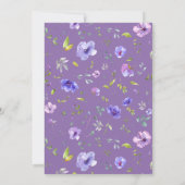waterverf dubbel monogram violette tuin kaart (Achterkant)