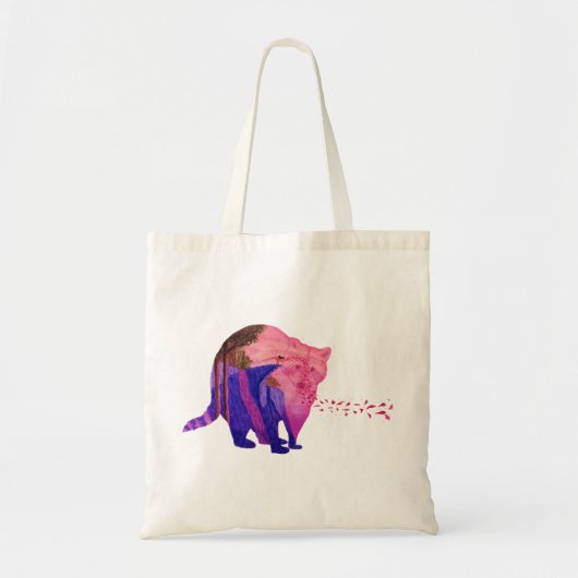 Waterverf dubbele blootstelling Pocahontas Tote Bag (Voorkant)