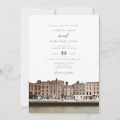 Waterverf Dublin Ireland Skyline River Wedding Kaart (Voorkant)