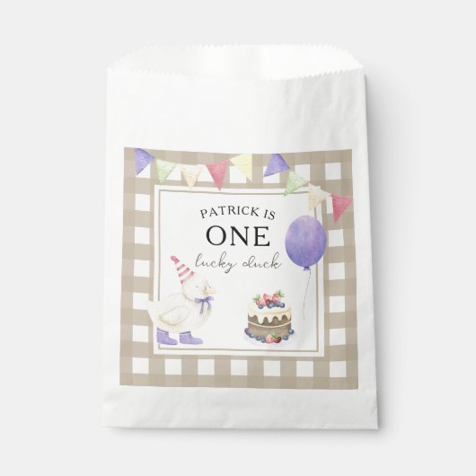 Waterverf Duck 1e verjaardag Bedankzakje (Voorkant)