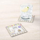 Waterverf Duck 1e verjaardag Kartonnen Onderzetters (Insitu)