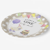 Waterverf Duck 1e verjaardag Papieren Bordje (Gekanteld)