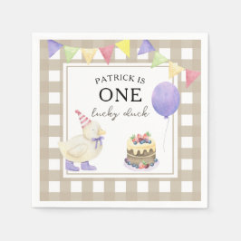 Waterverf Duck 1e verjaardag Servet