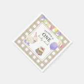 Waterverf Duck 1e verjaardag Servet (Hoek)