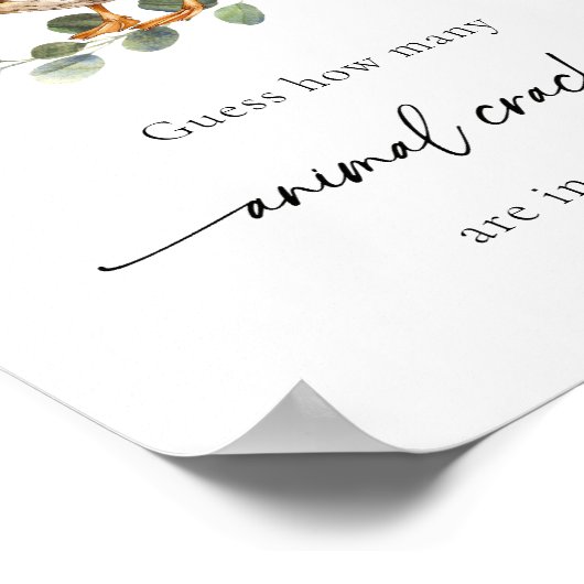 Waterverf Duck Animal Crackers Baby shower spel Poster (Hoek)