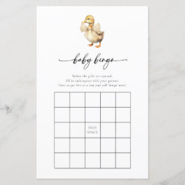 Waterverf Duck Baby shower Bingo Game Kaart
