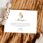 Waterverf Duck Baby shower Dank u kaart<br><div class="desc">Spreek je dankbaarheid uit met onze Waterverf Duck Baby shower Thank You Card. Deze charmante kaart is voorzien van een schattige waterverf eendenillustratie, ideaal om uw waardering op een lieve en gedenkwaardige manier over te brengen. Gedrukt op hoogwaardig karton, voegt het delicate waterverf-ontwerp een vleugje eigenzinnigheid en warmte toe, waardoor...</div>