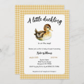 Waterverf Duck Baby shower Uitnodigen Kaart (Voorkant / Achterkant)