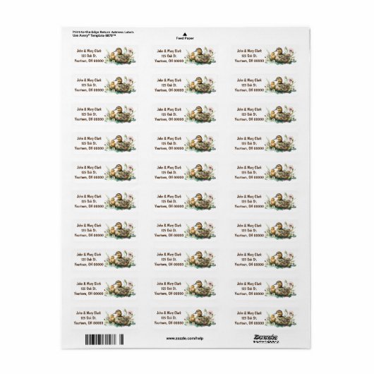 Waterverf Duck en Ducking Etiket (Full Sheet)