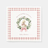 Waterverf Duck Krans Baby shower Roze servetten (Voorkant)