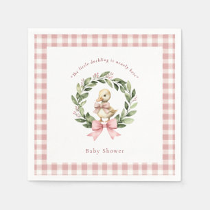 Waterverf Duck Krans Baby shower Roze servetten