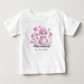 Waterverf Duck Roze Bloemen Baby T-shirt (Voorkant)