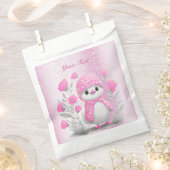 Waterverf Duck Roze Bloemen Favor Bag Bedankzakje (Geknipt)