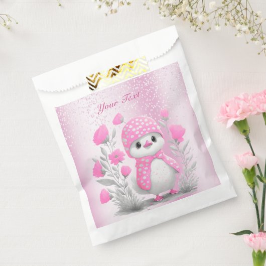 Waterverf Duck Roze Bloemen Favor Bag Bedankzakje (Gezegeld)