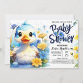 Waterverf Duck Wildflower Baby shower Kaart (Voorkant)