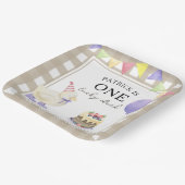 Waterverf Duckling 1e verjaardag Papieren Bordje (Gebogen)