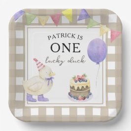 Waterverf Duckling 1e verjaardag Papieren Bordje