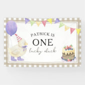 Waterverf DUCKLING 1e verjaardag Welkom Spandoek (Horizontaal)