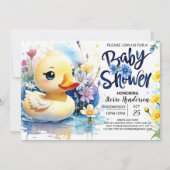 Waterverf Duckling Baby shower Whimsy Kaart (Voorkant)